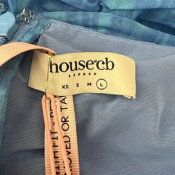 House of CB Blue “Ella” Bustier Ruched Party Bodycon Euphoria Cassie Mini Dress - Picture 8 of 11